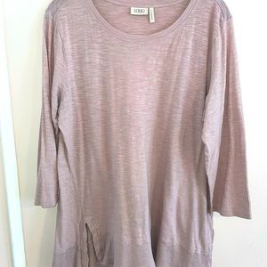 Logo by Lori Goldstein Slub Knit Cotton Tunic Top L